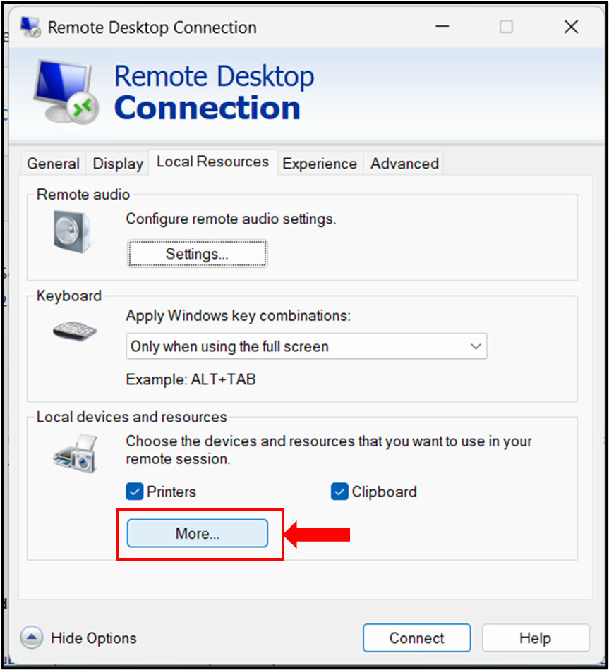 Remote Desktop More